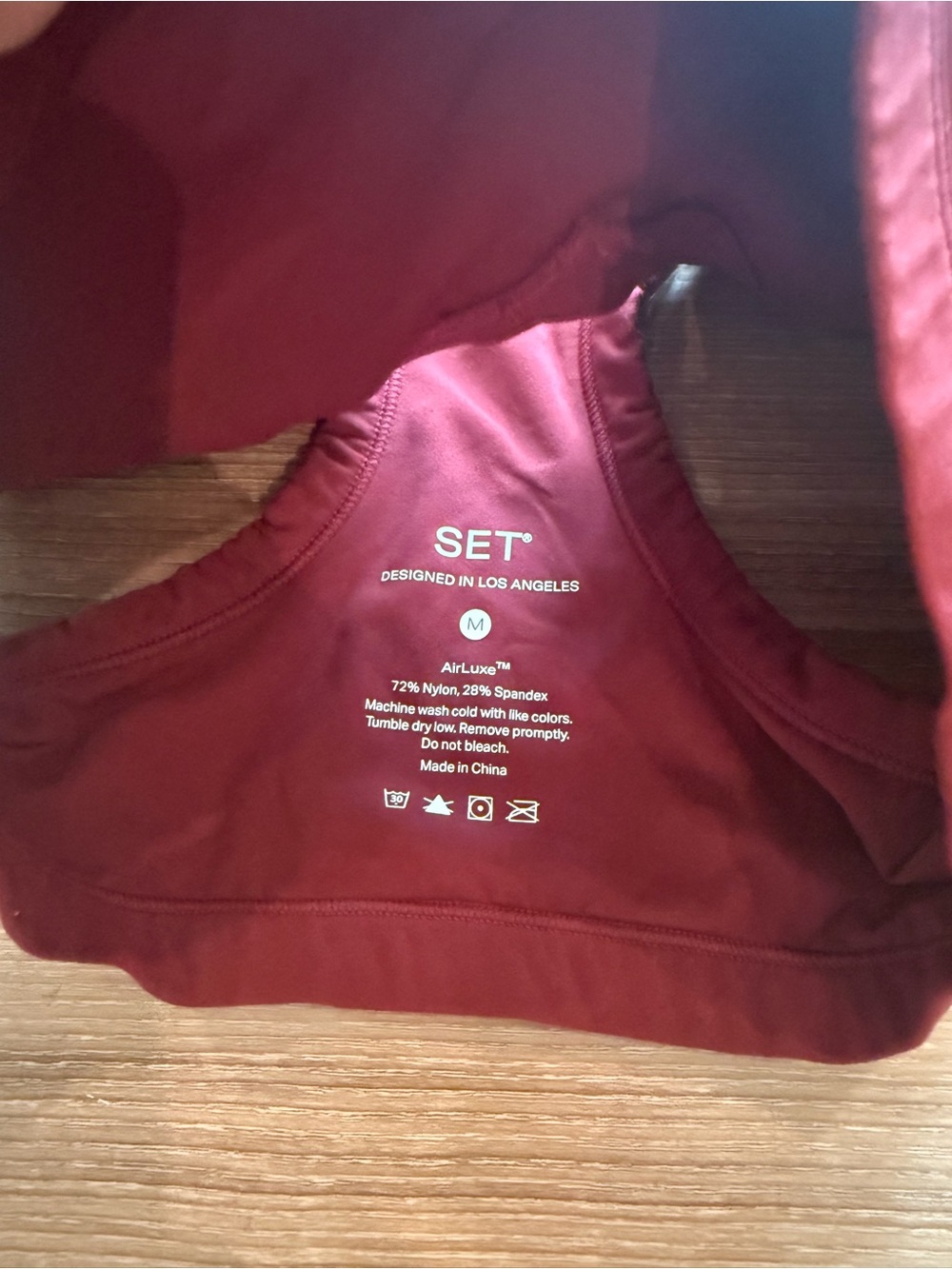 Burgundy Athletic Legging and Sports Bra Set Active - Picture 2 of 3